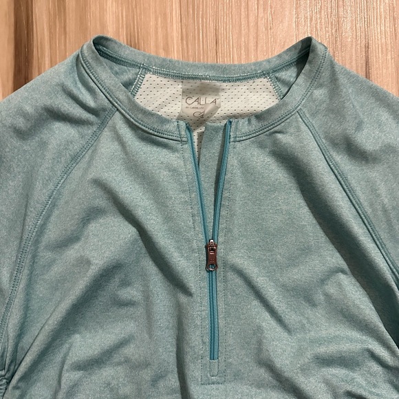 Calia by Carrie Underwood workout top. size medium. quarter zip. teal. size M. - Picture 3 of 3